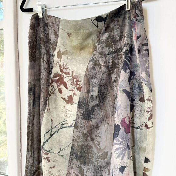 NWT Jaded London Asteria Pannelled Maxi Skirt Long Flowy Green Floral Revolve 6 - Picture 8 of 13